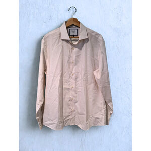 Charles Tyrwhitt Dress Shirt Non Iron Slim Fit Geometric Spotted Sz. L